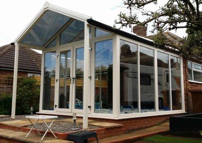 A modern finish to a modern glass room